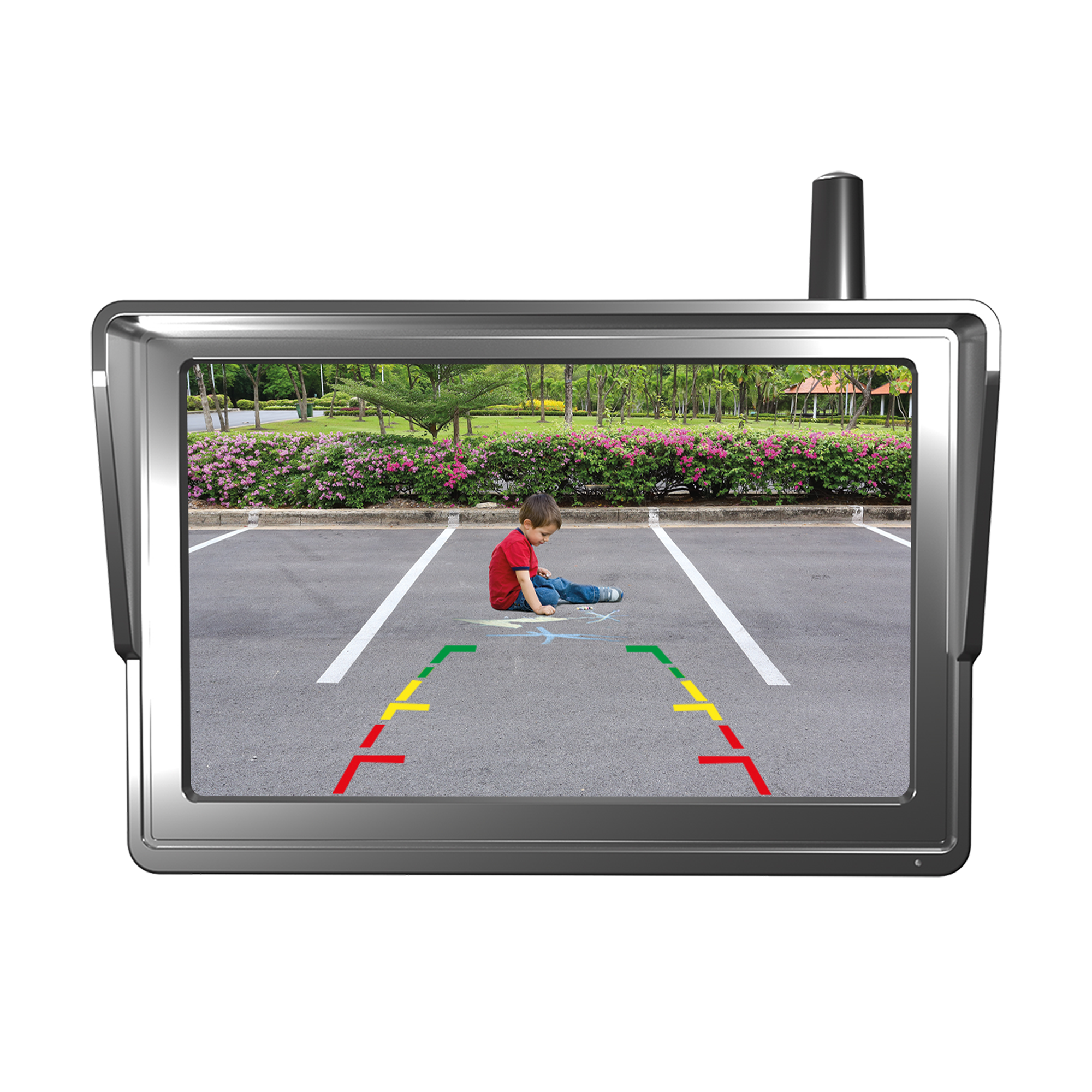 Reverse camera RC-400WS – Solar-powered camera with ultrasonic sensors & 5-inch monitor
