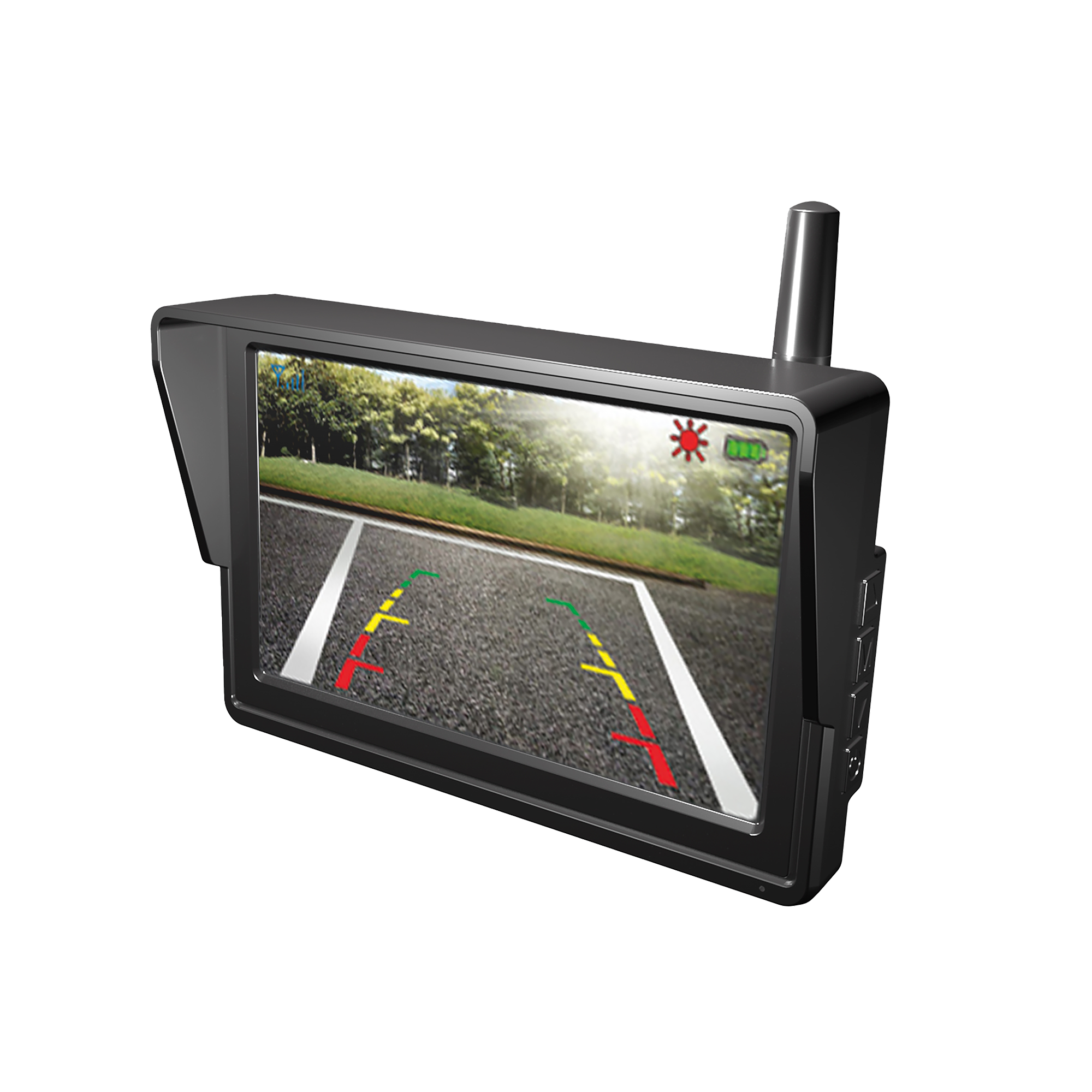 Reverse camera RC-400WS – Solar-powered camera with ultrasonic sensors & 5-inch monitor